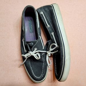 Sperry Top Sider Boat Shoes, Size 9, Black